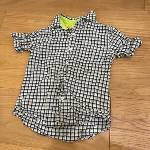 Cherokee Boys Plaid Short Sleeve Button Shirt Kids Size 6